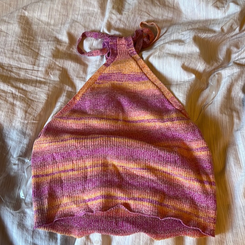 pink/orange halter top